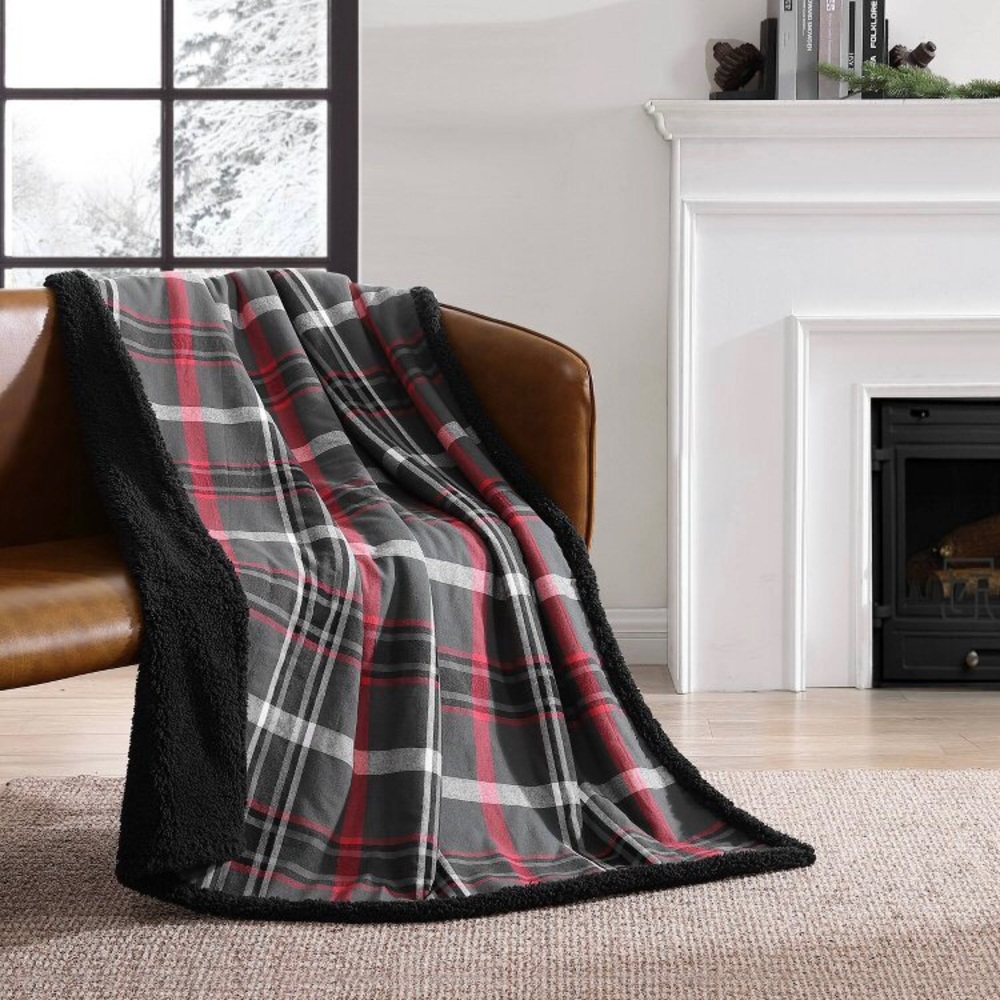 NIP Eddie Bauer Winslow Throw Blanket, Gray, 50” X 60”